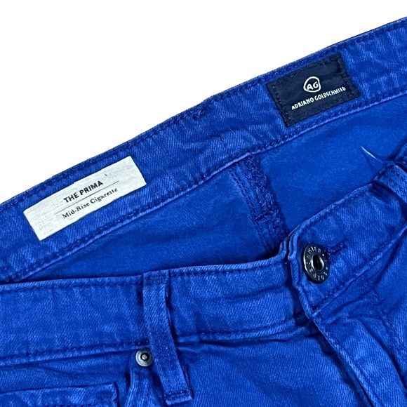 AG 28R The Prima Mid Rise Cigarette Jeans Cobalt Bright Blue. - Picture 5 of 8